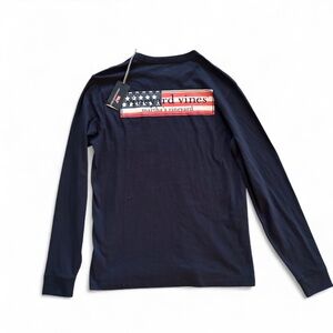 NWT Vineyard Vines American Flag Long Sleeve Navy Patriotic Tee Size Small